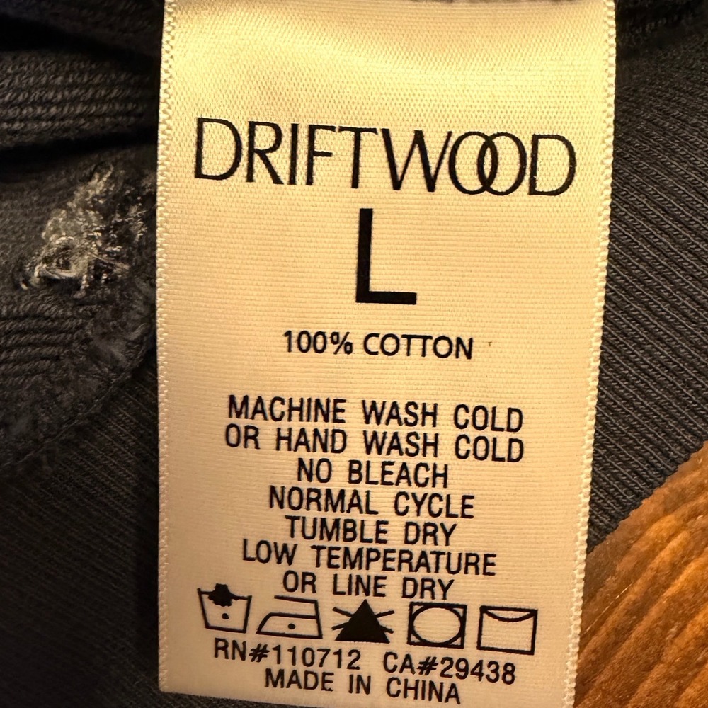 Driftwood Floral Embroidered Zip Hoodie Blue 100% Cotton Size L - Picture 9 of 15